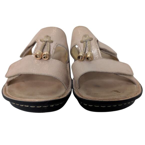 Alegria‎ Penny Slides 6.5/EU 37 Chunky Platform Slip on Leather Sandal Comfort - Picture 3 of 8